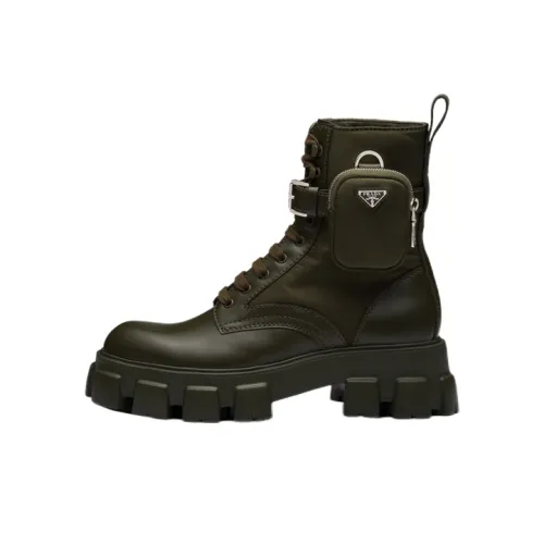 PRADA Monolish Ankle Boots Men's Army Green