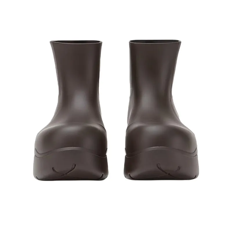 Bottega Veneta Puddle Rain Boots Ankle Boots Women's Coffee-3