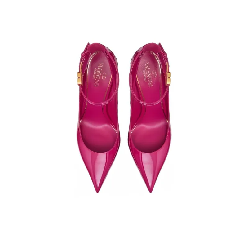 Valentino Slim Heel High Heels 10cm Women's Rose Red-3