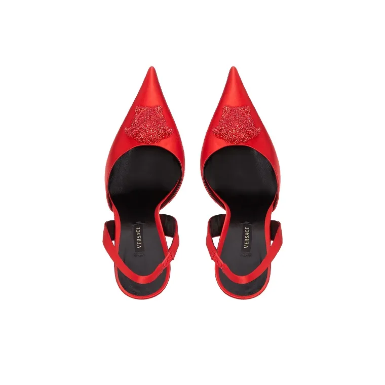 VERSACE High Heels Women's Low-Top Red-3