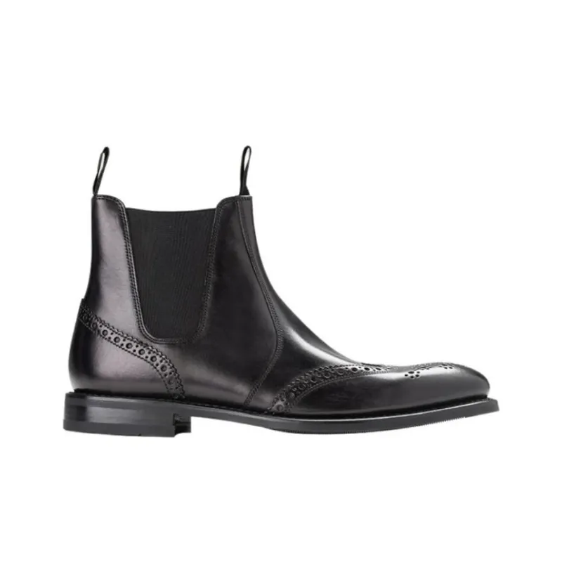 LOAKE Ankle Length Chelsea Boots Men's Black-1