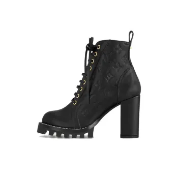 LOUIS VUITTON Star Trail Ankle Boots 8cm Women's Black