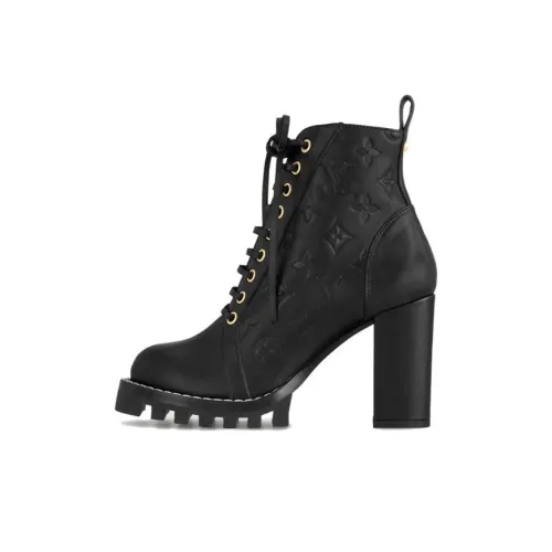LOUIS VUITTON Star Trail Ankle Boots 8cm Women's Black