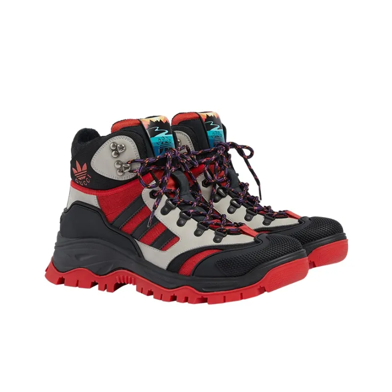 GUCCI Adidas X GUCCI Lace Up Boot 'Black Red'-1