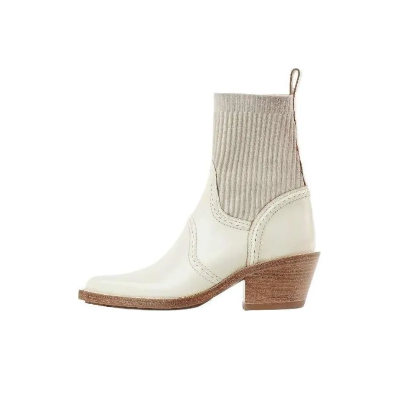 Chloe Nellie Ankle Boots 6cm Women's Beige-0