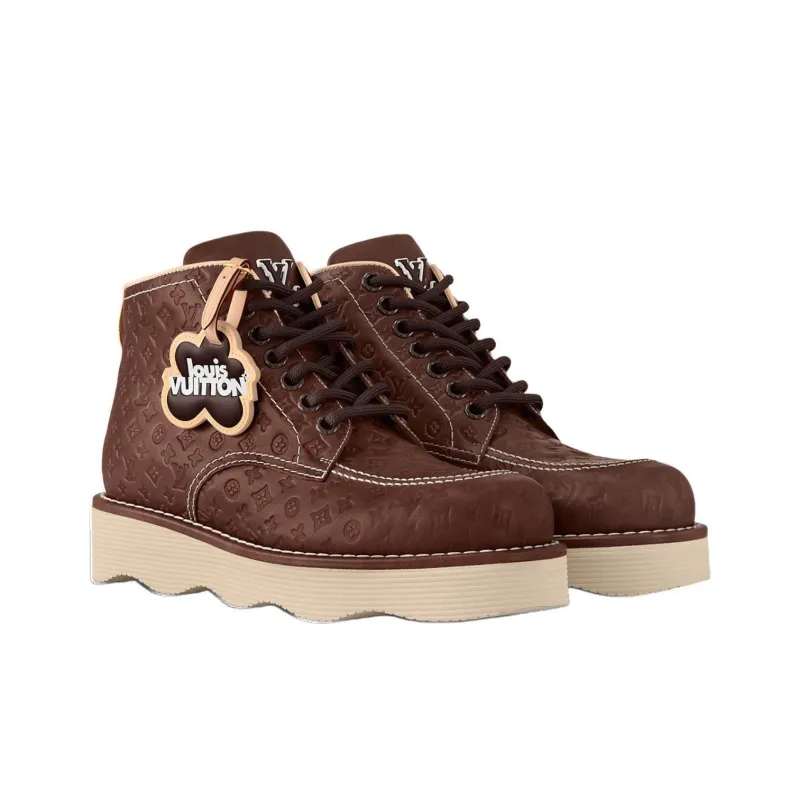 Tyler The Creator x LOUIS VUITTON Short Martin Boot Men's Brown-3