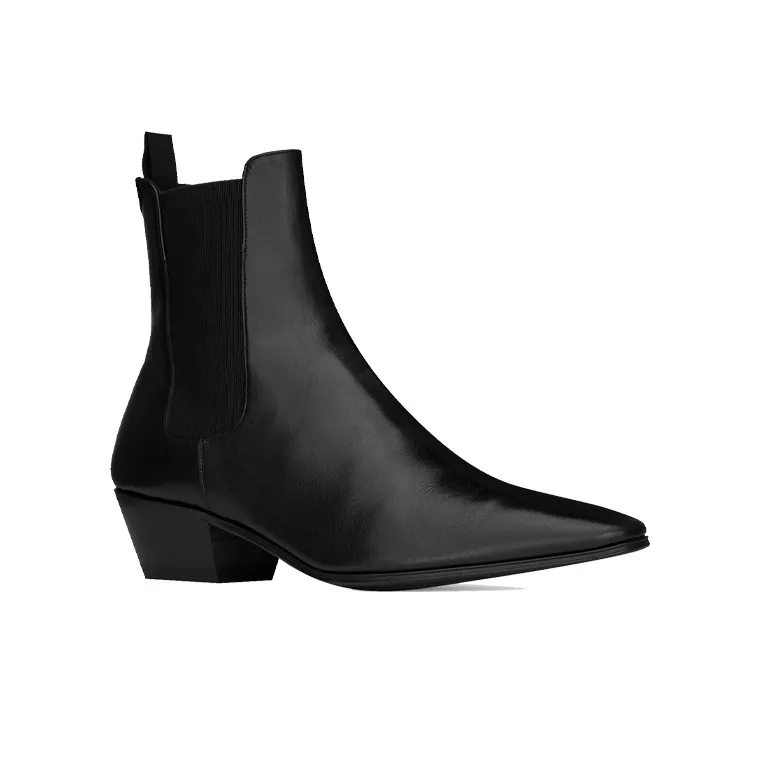 SAINT LAURENT Vassili Chelsea Boots 6cm Women's Black-2