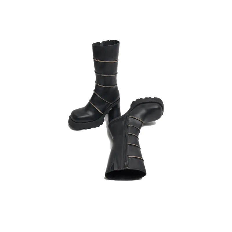 MIISTA Ankle Boots 10cm Women's Black-2