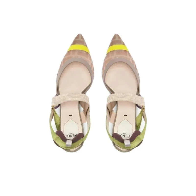 FENDI Chunky Heel High Heels 5.5cm Women's Pink-4