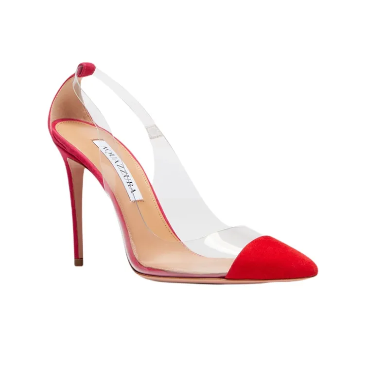 AQUAZZURA Naked Pump Slim Heel High Heels 10.5cm Women's Red-2