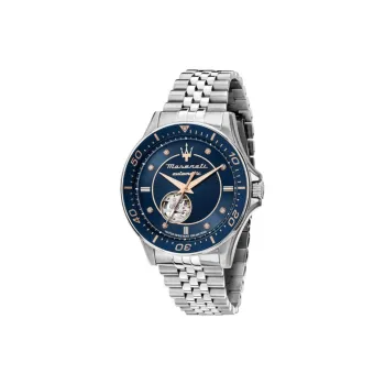 Maserati Wrist Watch Automatic Mechanical Movement Stainless Steel Strap 44 Blue Dial Men's Watches