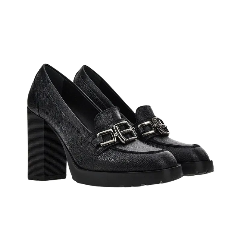 HOGAN H623 Logo-Plaque Loafer Pumps-2