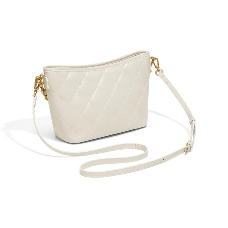 Simvay Clos Cow Leather Patchwork Synthetic Leather Shoulder Bag Crossbody Bag Women's Black/White-9