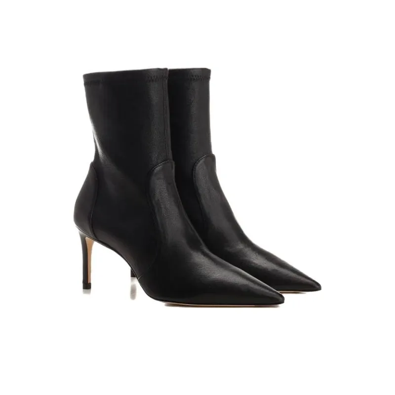 stuart weitzman Leather Stretch Bootie-1