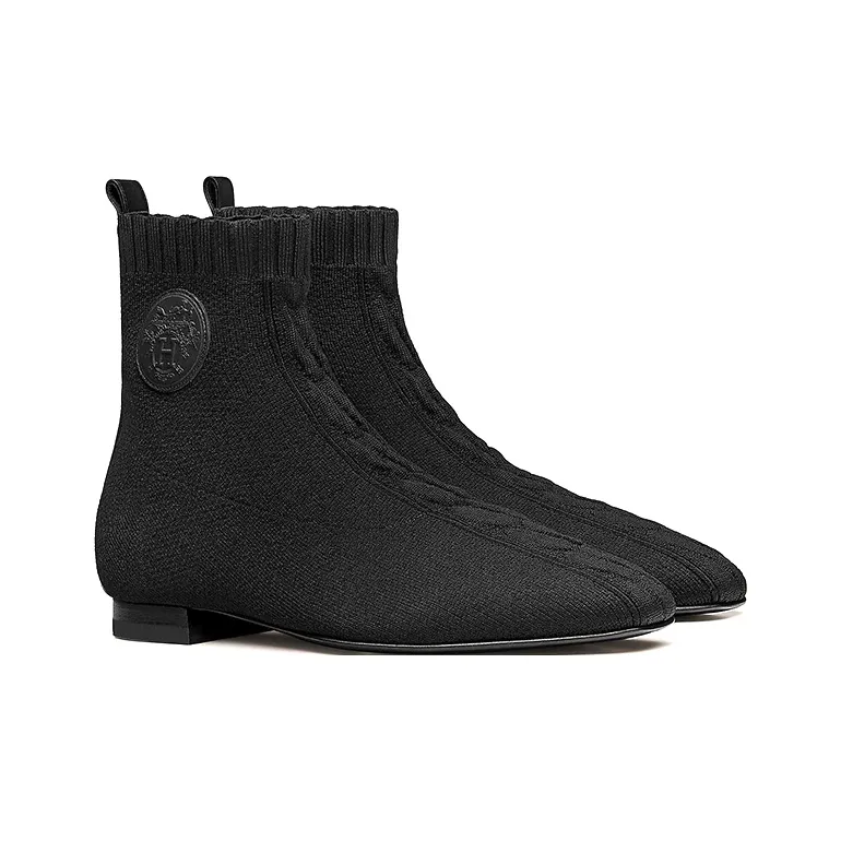 HERMES Calvi Duo Ankle Boots Women's Black-2