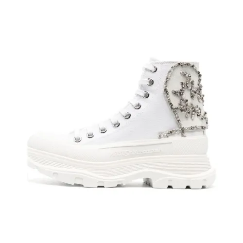 Alexander McQueen Tread Slick Boots 'White Gold' Women's