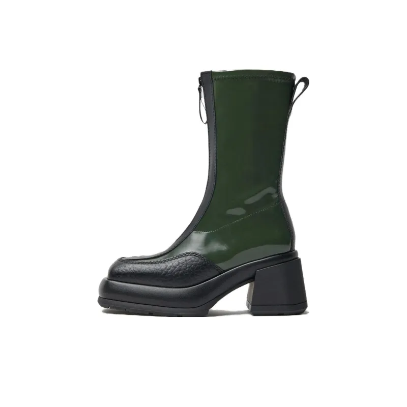 MIISTA Ankle Boots 8cm Women's Black Green-0