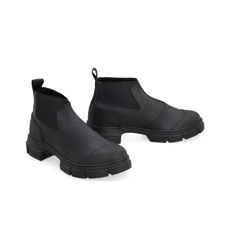 GANNI Crop City Chelsea Boots Women's Black-3