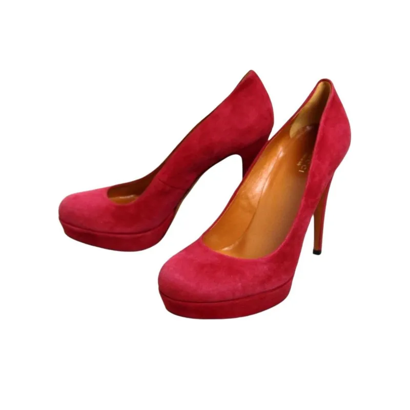 GUCCI Slim Heel High Heels Women's Red-3