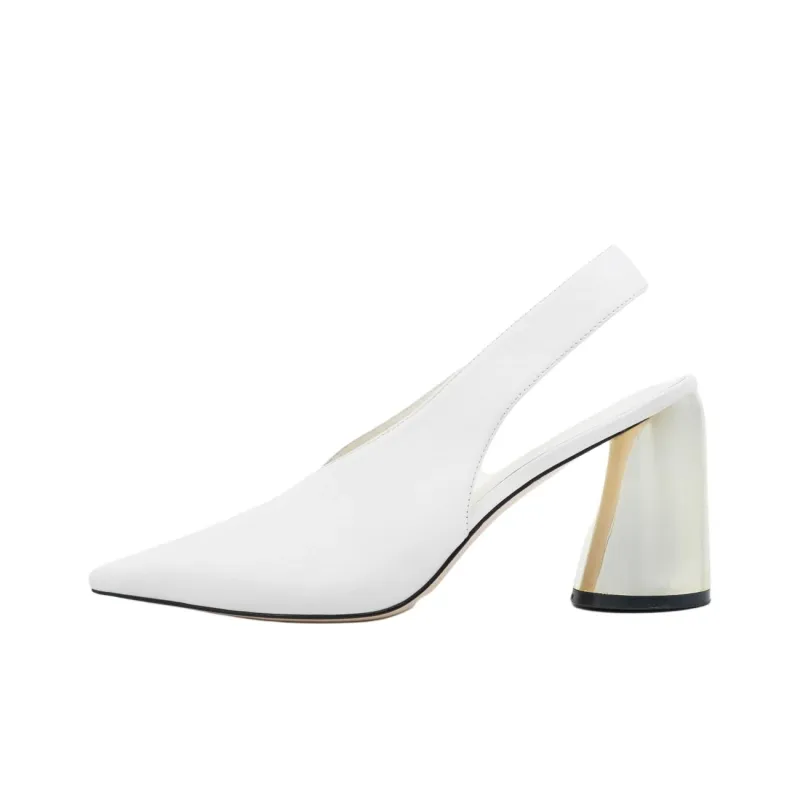 STUDIO AMELIA Toro Chunky Heel High Heels 9cm Women's White-0