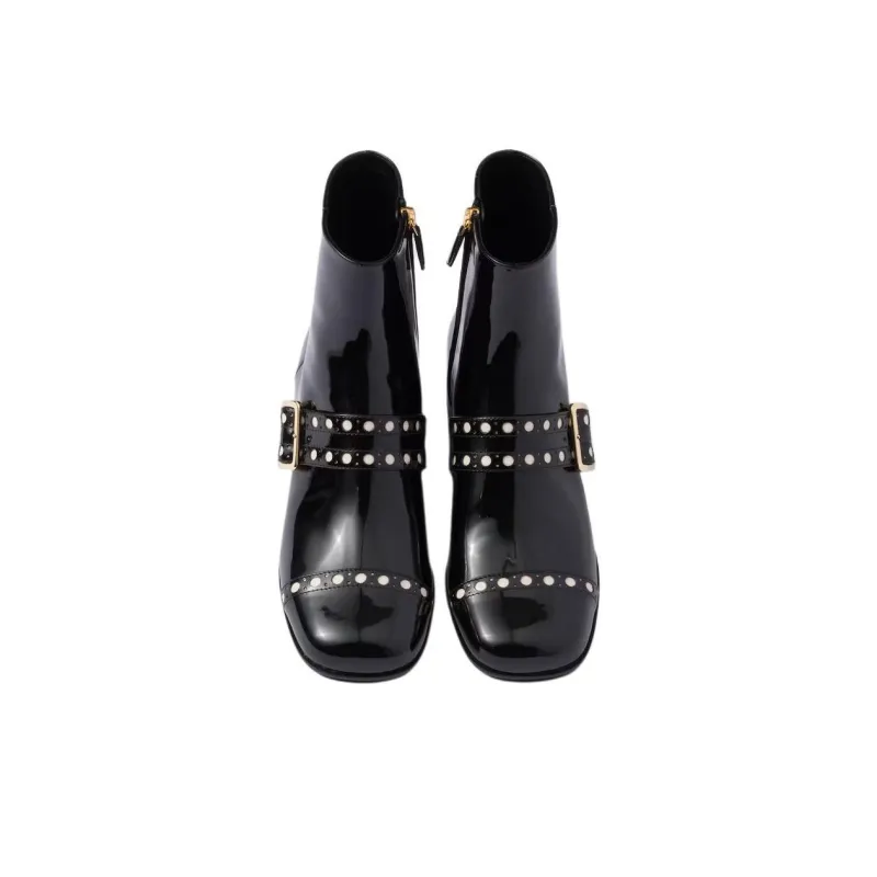 PRADA Ankle Boots 3.5cm Women's Black-3