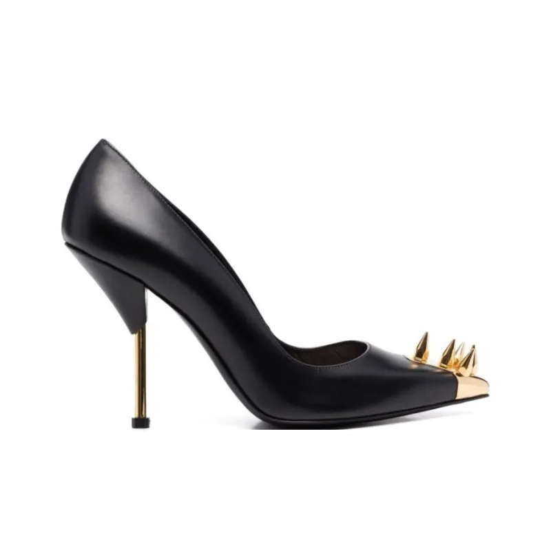 Alexander McQueen Punk Slim Heel High Heels 10cm Women's Black-1