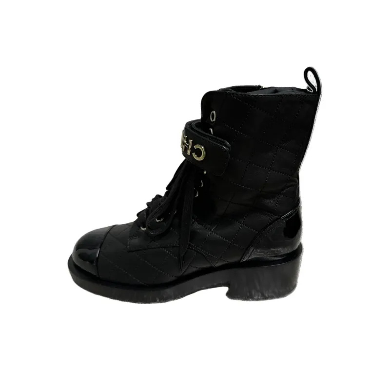 CHANEL Short Martin Boot Women's Black-0