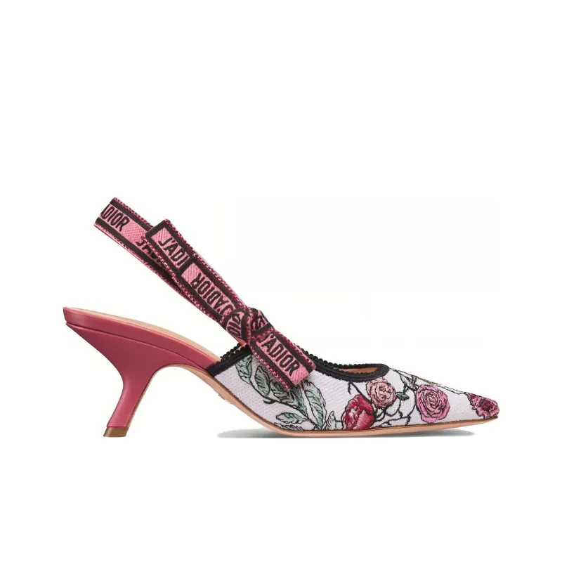 DIOR J'Adior Slim Heel High Heels 5cm Women's White Pink-1