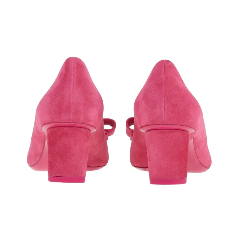FERRAGAMO Viva Chunky Heel High Heels 5.5cm Women's Pink-4