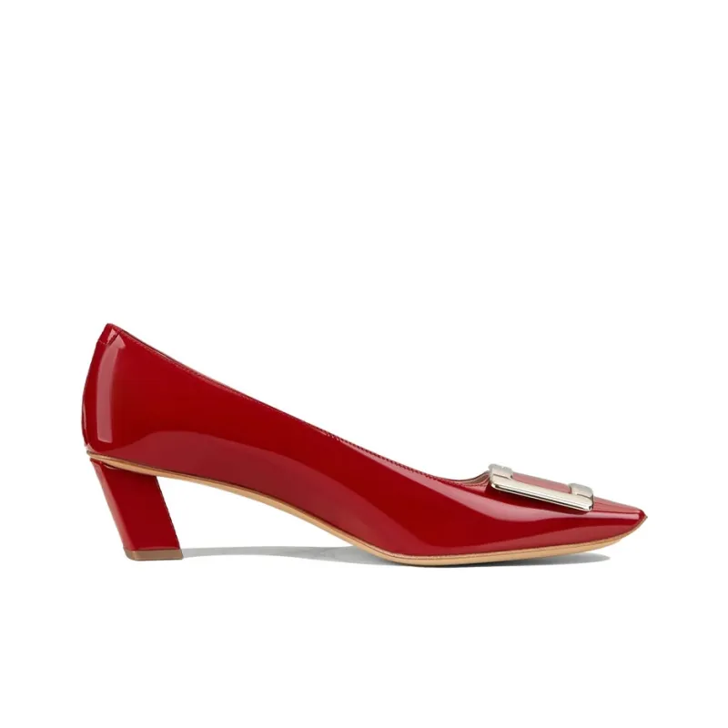 Roger Vivier Belle Vivier Chunky Heel High Heels Women's Red-1