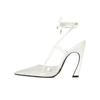 Schutz Elyras Irregular Heel High Heels 11cm Women's White
