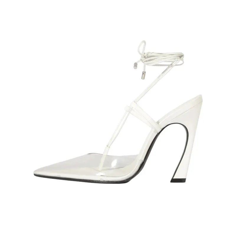 Schutz Elyras Irregular Heel High Heels 11cm Women's White-0