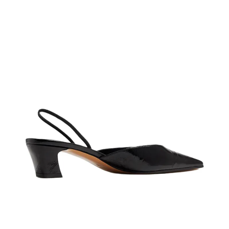 KHAITE Roosevelt Spool Heel High Heels 5cm Women's Black-2