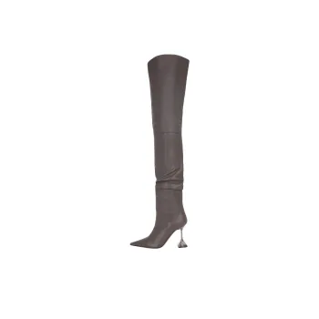 AMINA MUADDI Over-the-knee Boots 9.5cm Women's Umber
