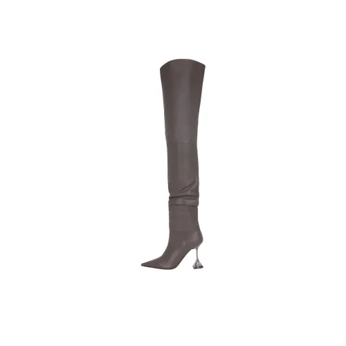 AMINA MUADDI Over-the-knee Boots 9.5cm Women's Umber