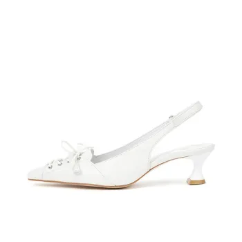 Open Yy Spool Heel High Heels Women's White