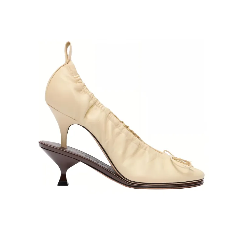 Jacquemus Les Doubles Ballerines Slim Heel High Heels 11cm Women's Ecru-1