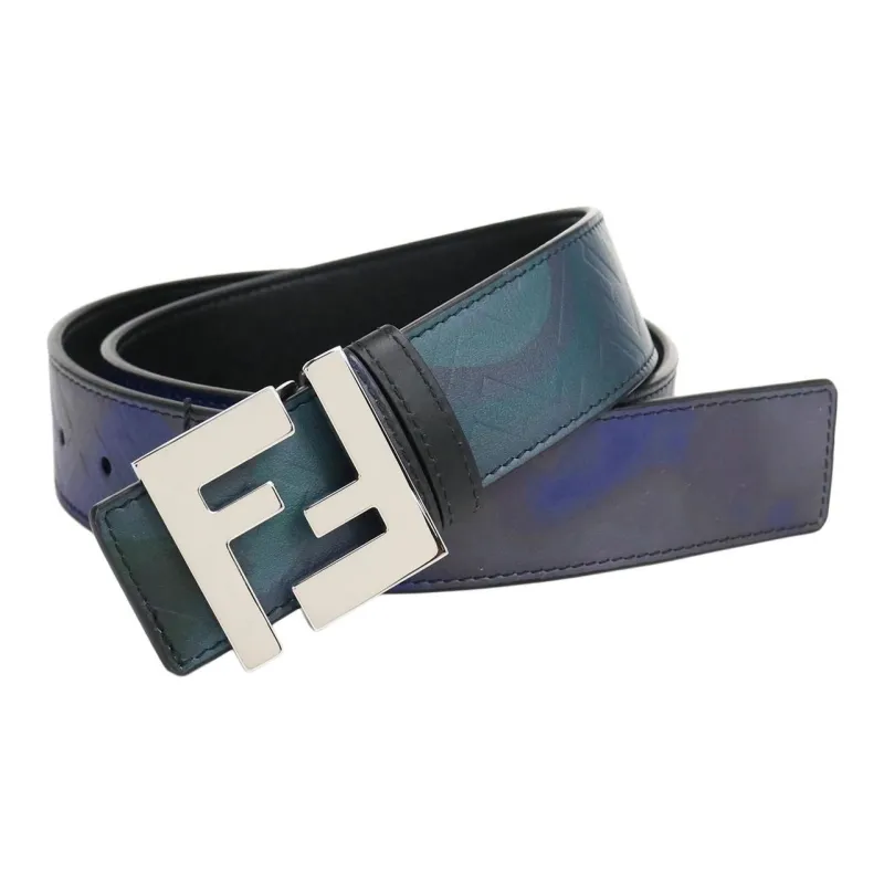 FENDI Leather Belts Men Blue-3