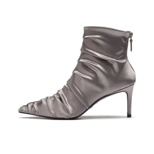 Stuart Weitzman/SW Ankle Boots 7.5cm Women's Gray Silver