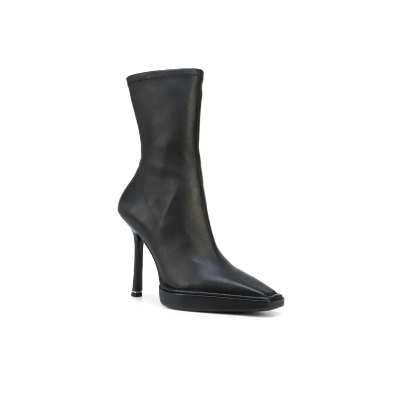 Alexander Wang Bardot Ankle Boots 13cm Women's Black-3