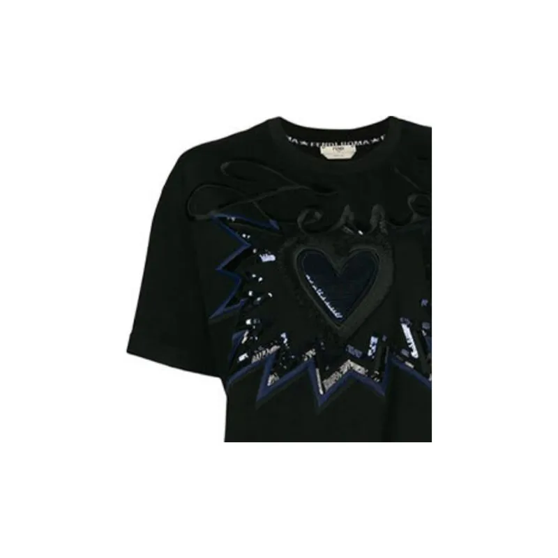 FENDI T Shirts Women's Black-4