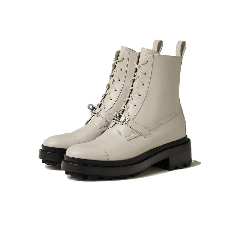 HERMES Funk Ankle Boots Women's Ecru-2