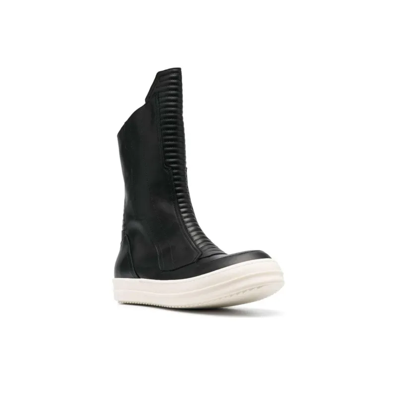 RICK OWENS Round-toe Leather Boots-4
