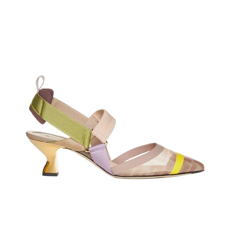 FENDI Chunky Heel High Heels 5.5cm Women's Pink-1