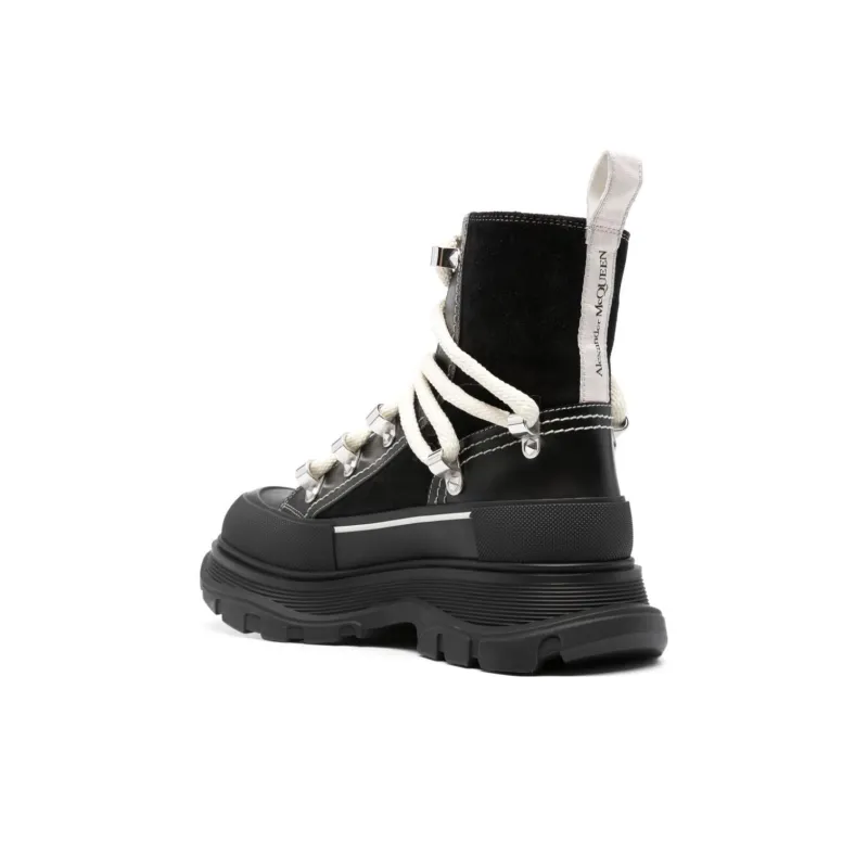 Alexander McQueen Round Toe Lace Up Ankle Boots Women's-3