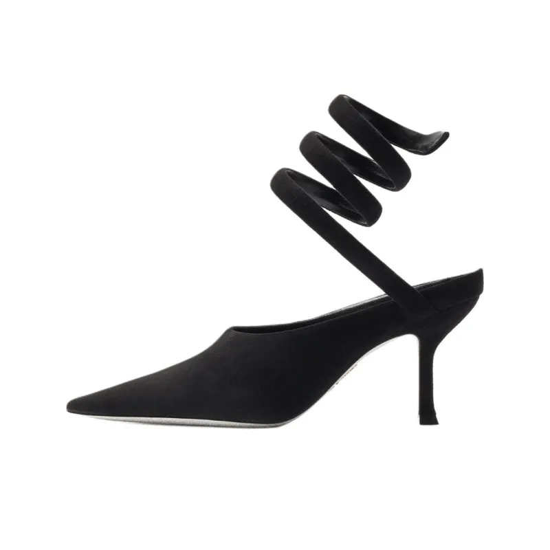 RENE CAOVILLA GRACE Slim Heel High Heels 8cm Women's Black-0