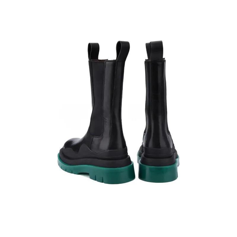 Bottega Veneta Tire Chelsea Ankle Length Chelsea Boots Women's Black Green-4