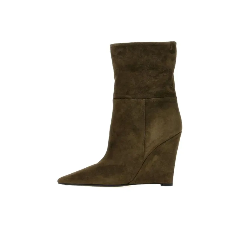 Alevì 115mm Suede Wedge Boots-0