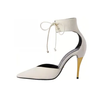 GUCCI High Heel Pump With Ankle Cuff White Women's
