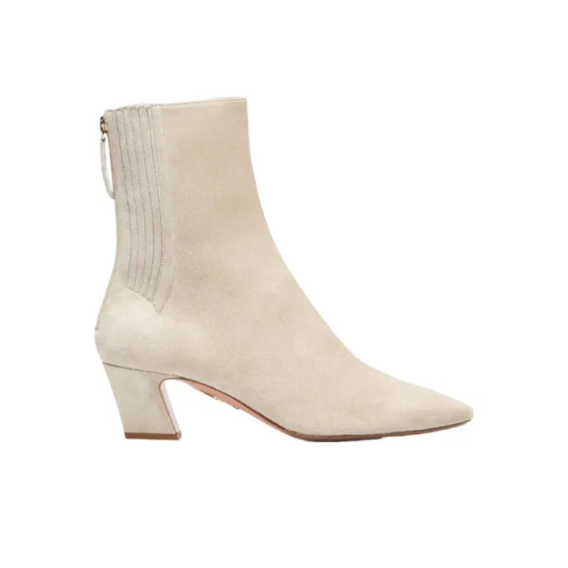 AQUAZZURA Tres St Honore Ankle Boots Women's Cream-1